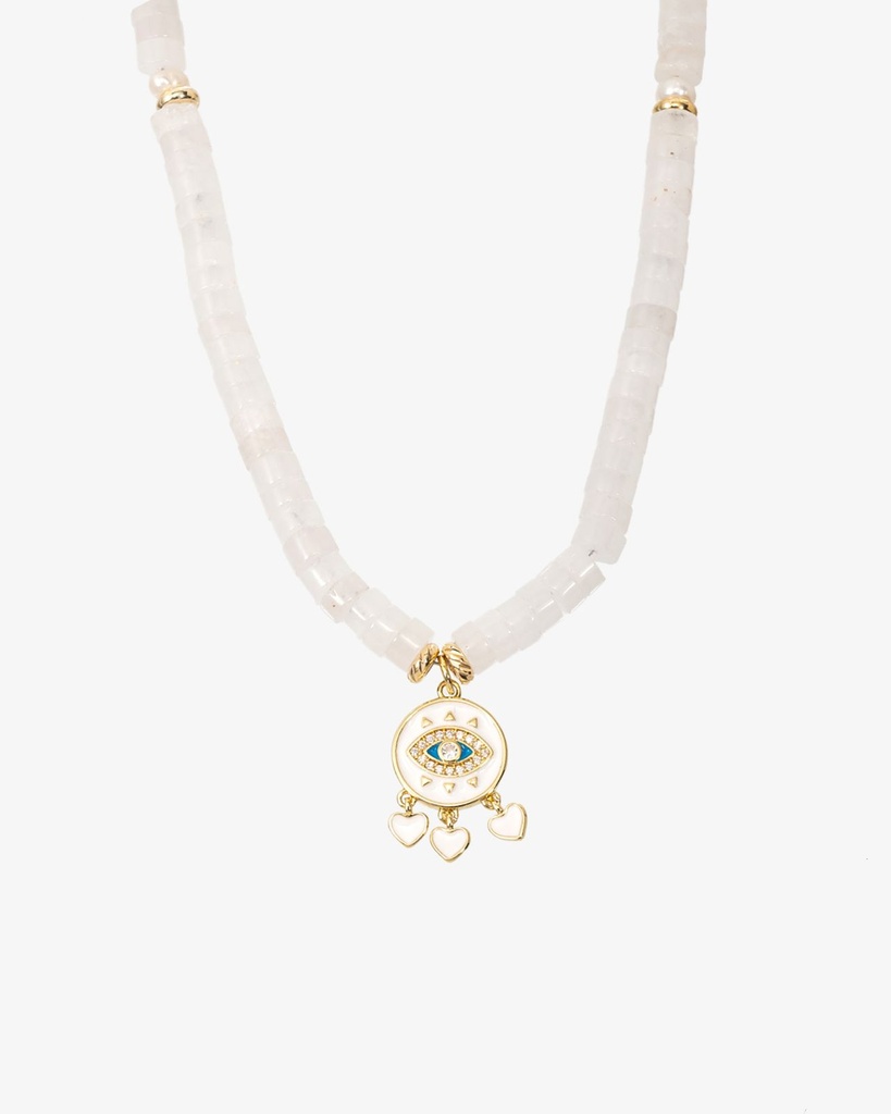 Women's necklace, jade stone WNEC135WH
