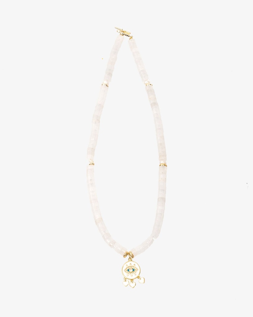 Women's necklace, jade stone WNEC135WH