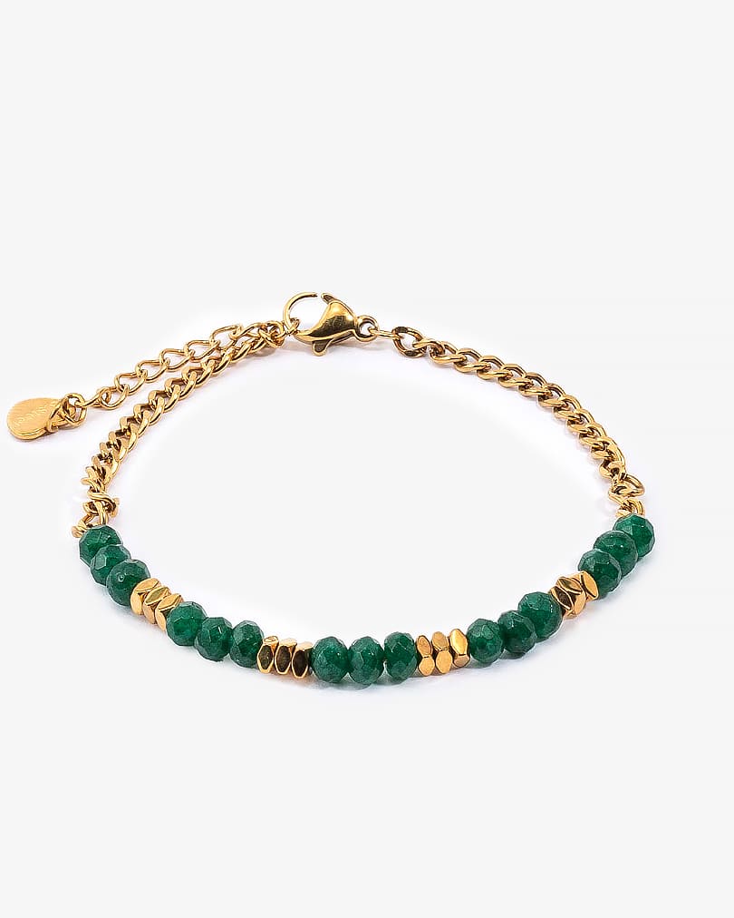 Luxurious bracelet with the allure of emerald and gold WBRA188GN