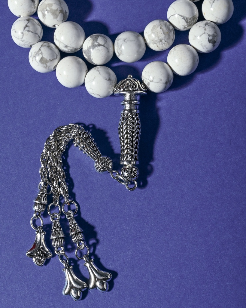 Natural Howlite Stone Rosary ROS8140WH
