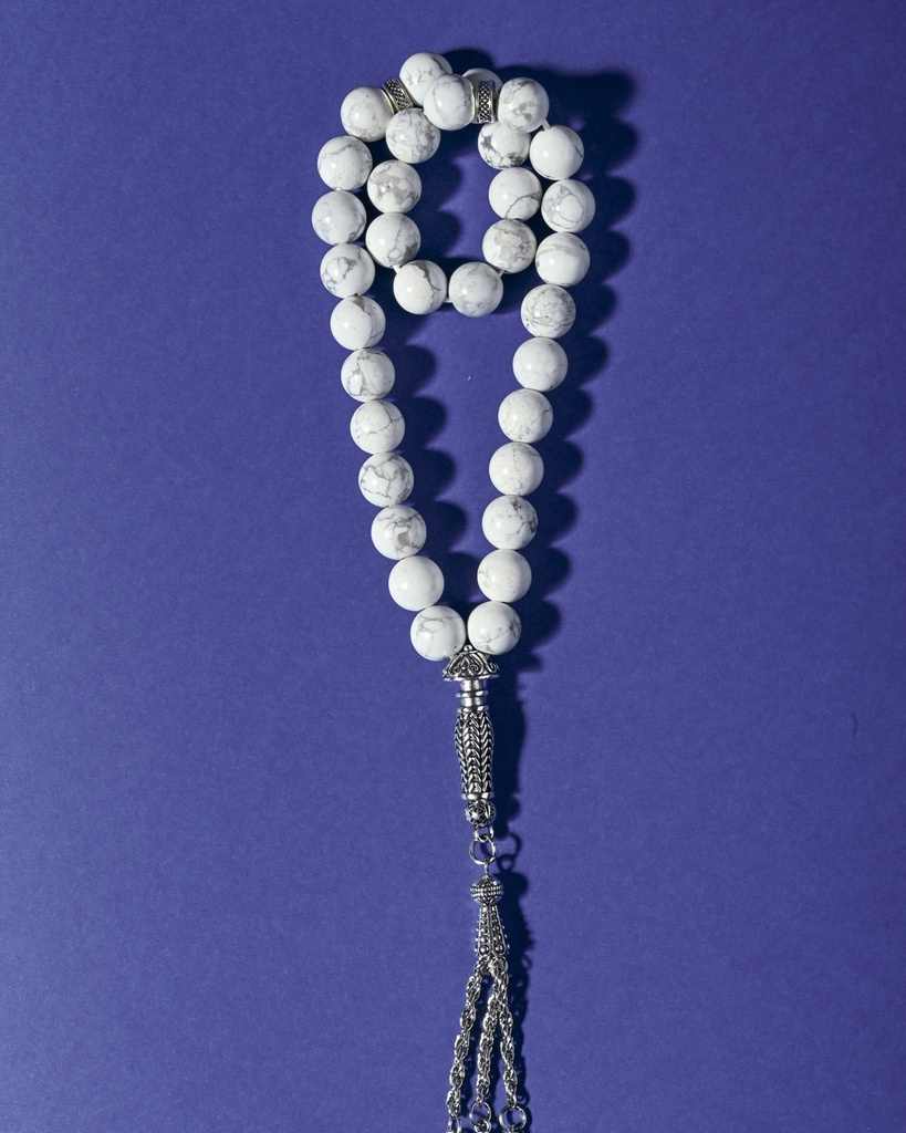 Natural Howlite Stone Rosary ROS8140WH
