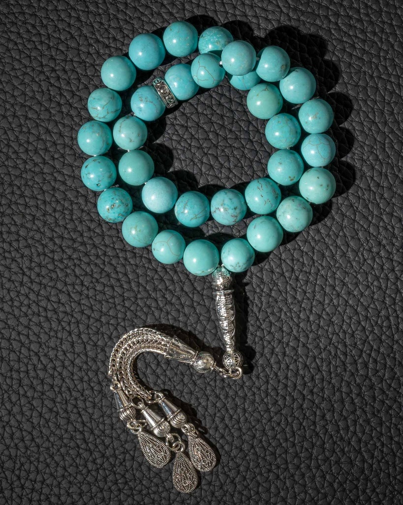 Turquoise stone rosary with veins ROS8101LL