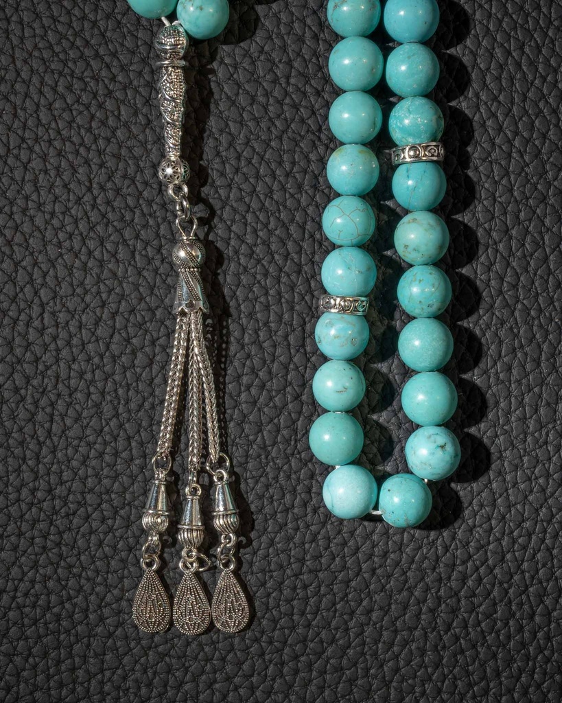 Turquoise stone rosary with veins ROS8101LL