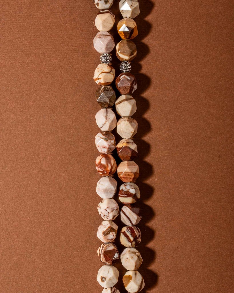 Brown zebra stone rosary ROS8143BN