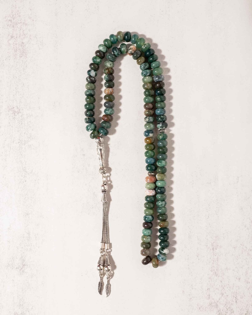Indian agate stone rosary ROS8144GN