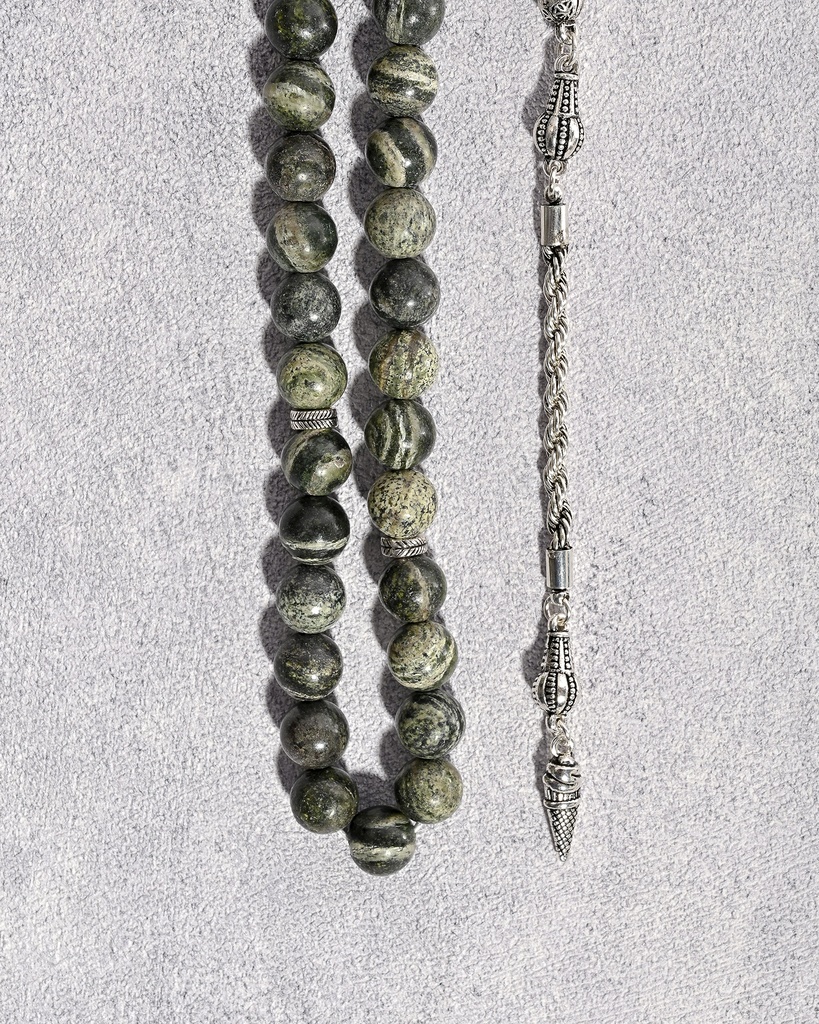 Green zebra stone rosary ROS8146GN