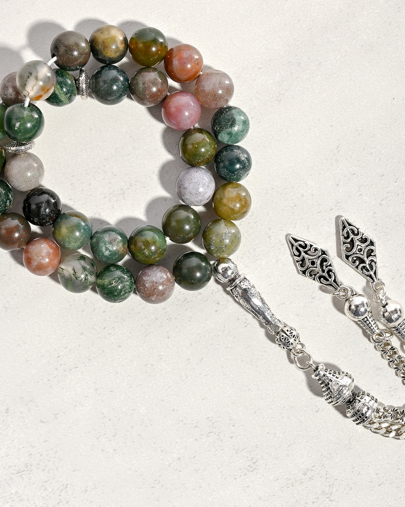 Indian agate Stone Rosary ROS8151GN