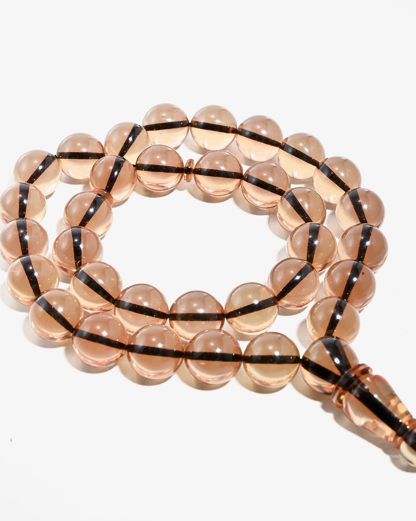 سبحة فاتوران لون عسلي شفاف