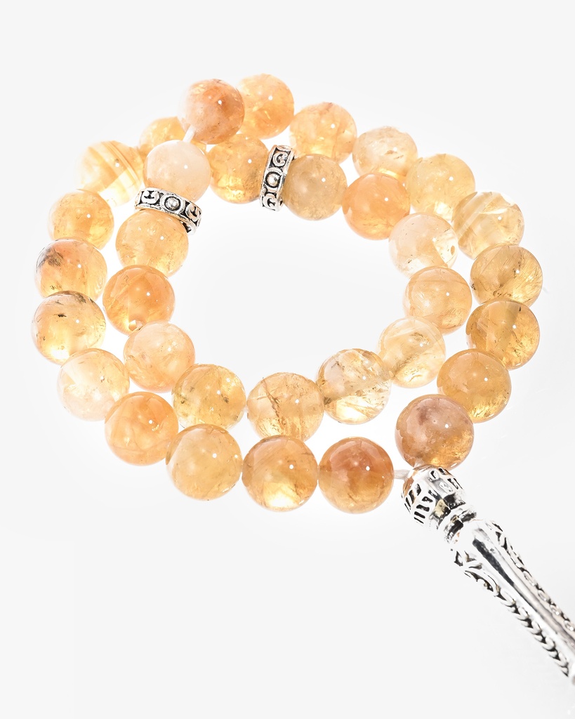 Elegant Natural Citrine Rosary ROS8157BG