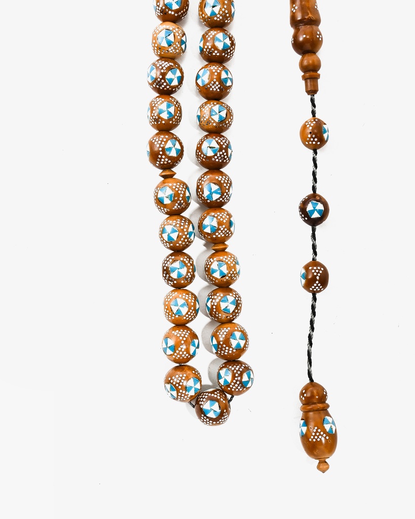 Silver inlaid Kok rosary ROS5411MC