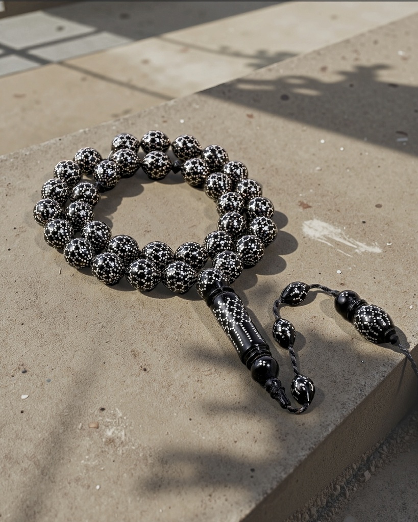 Silver-Inlaid Kok Rosary ROS5412BK