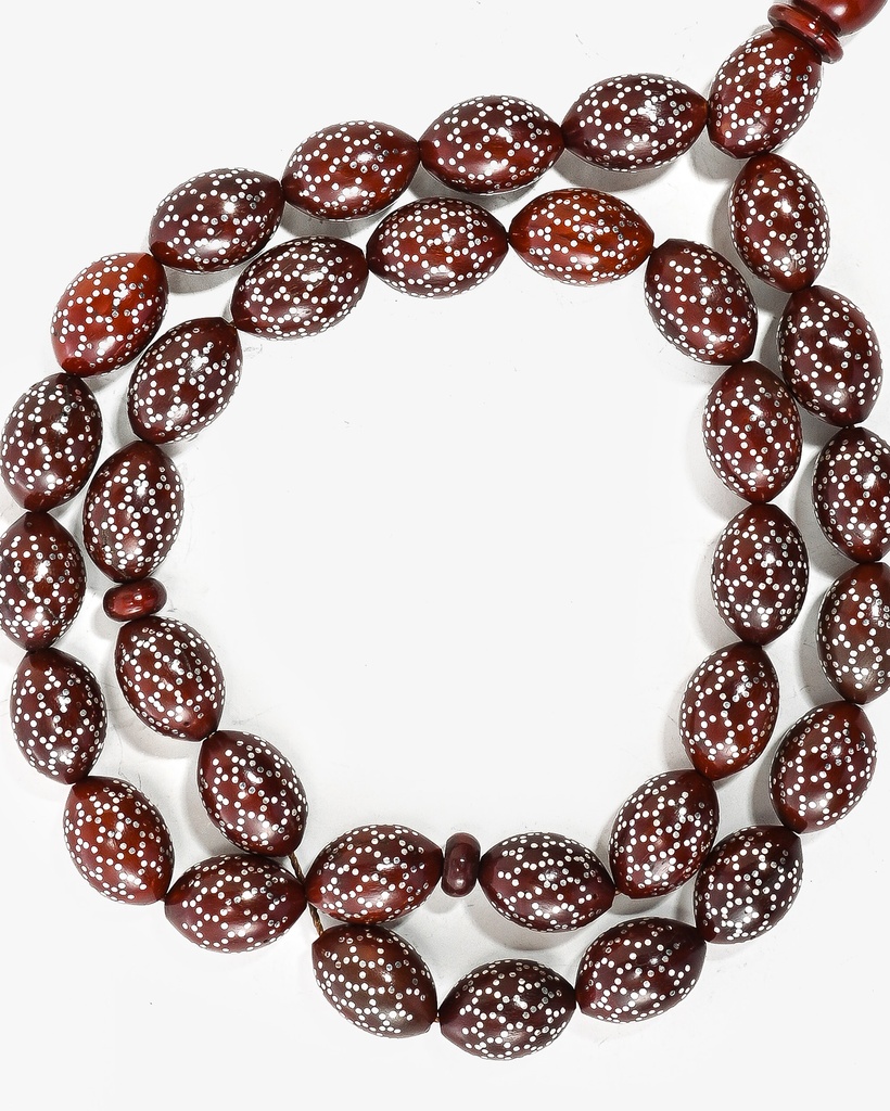 A silver-plated Kok rosary ROS5413BN