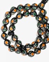Amber-like and malachite-inlaid Kok rosary in silver ROS5414MC