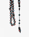 Coral and turquoise silver rosary ROS5415MC