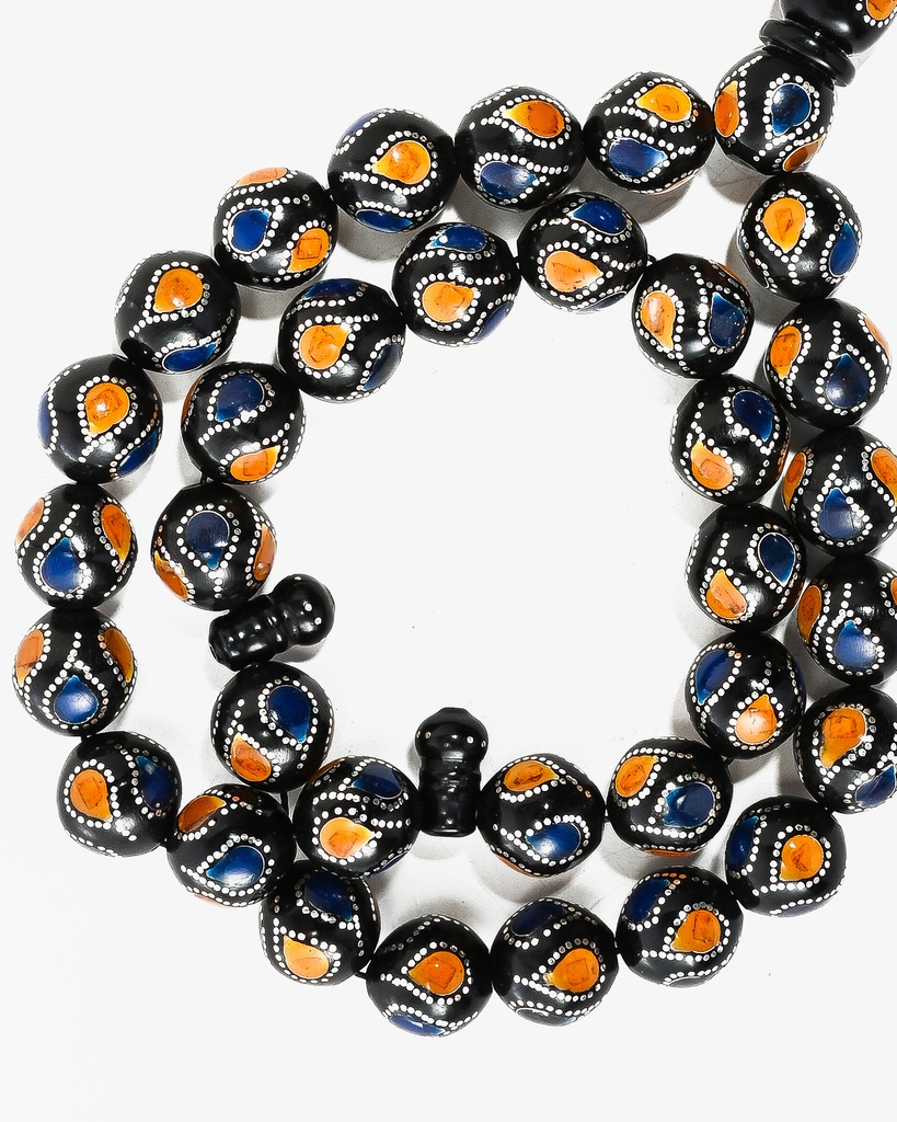 A sophisticated silver-inlaid Kok rosary ROS5416MC