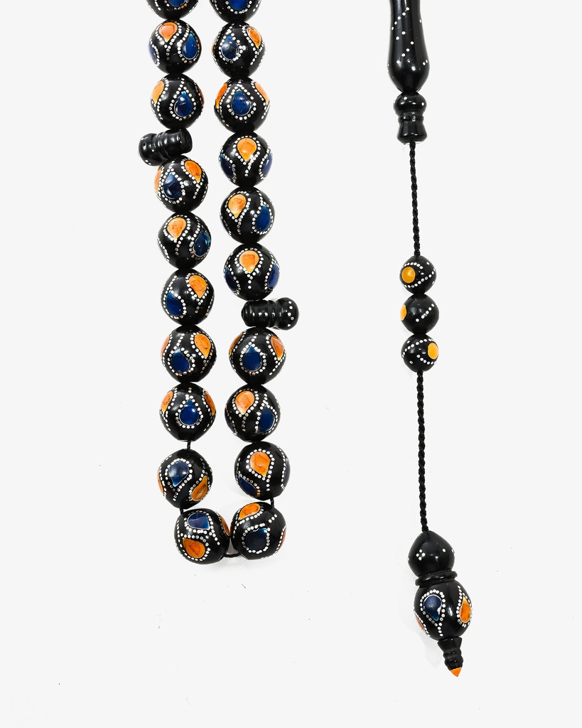 A sophisticated silver-inlaid Kok rosary ROS5416MC