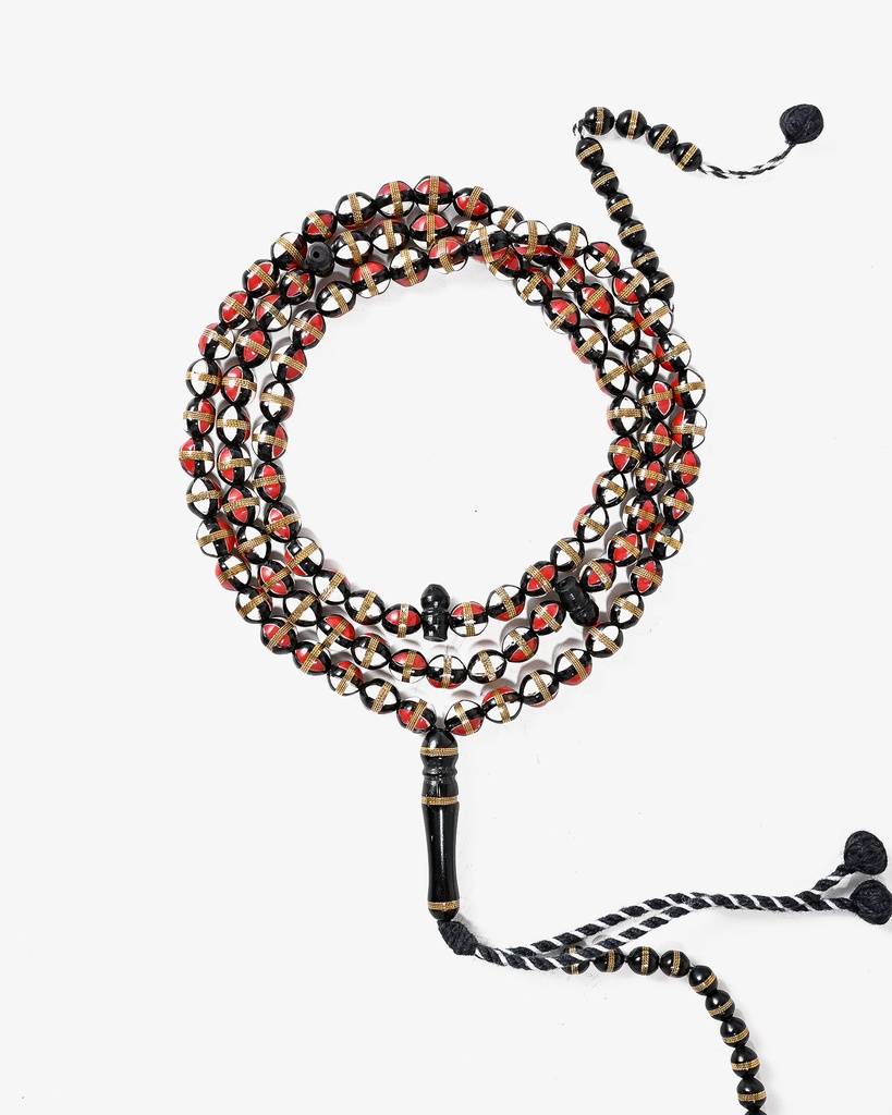 Natural ivory and coral-like rosary ROS5437MC