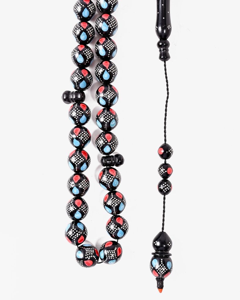 Coral and turquoise silver rosary ROS5460MC