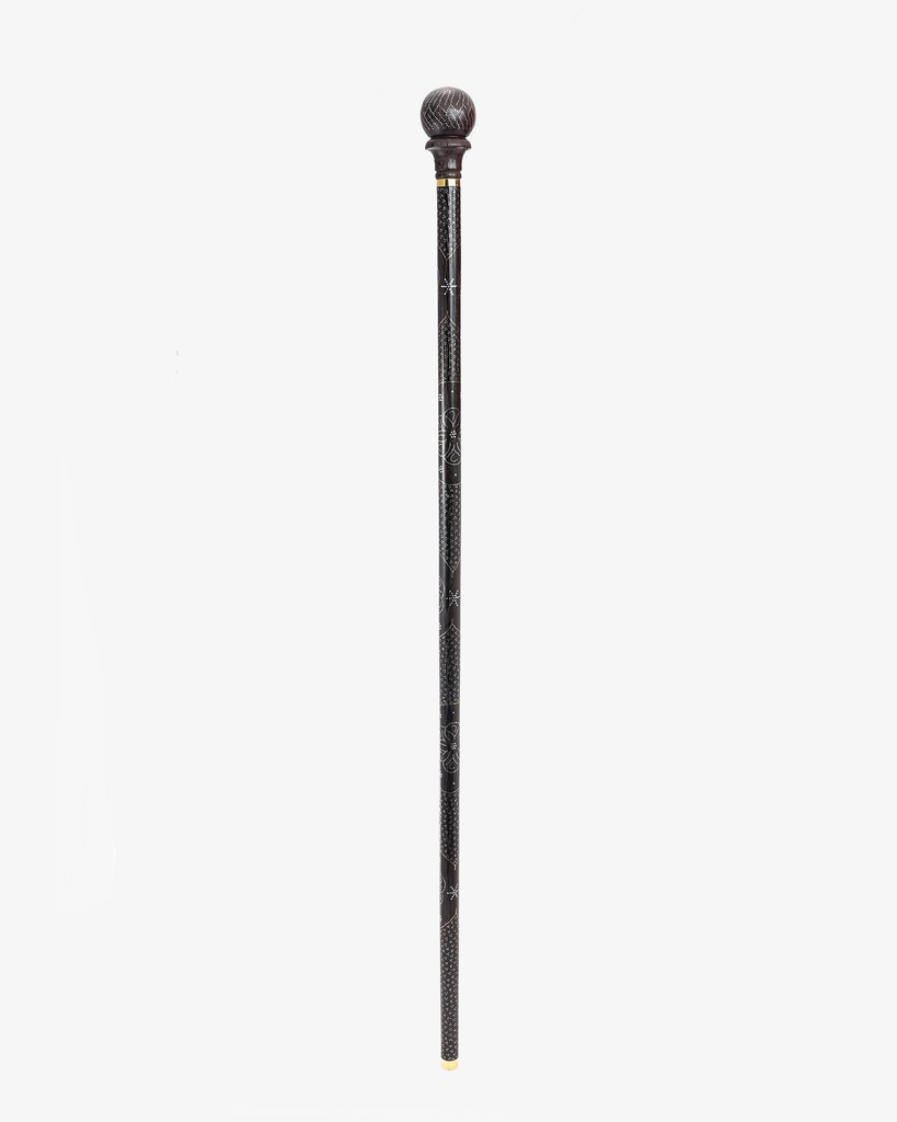 عصا عكاز خشب فينجي طبيعي بمقبض دائري