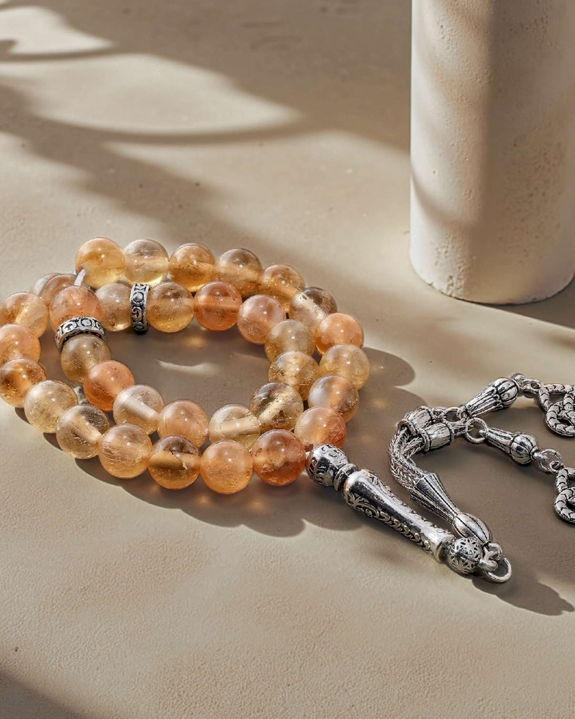 Elegant Natural Citrine Rosary ROS8157BG