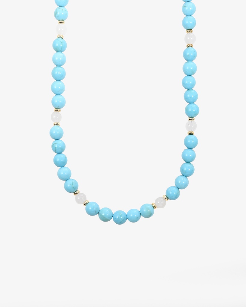 عقد أنيق من الفيروز والجاد الطبيعي