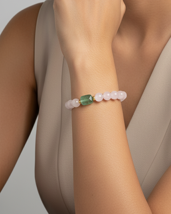 Rose Quartz and Apatite Bracelet WBRA202MC