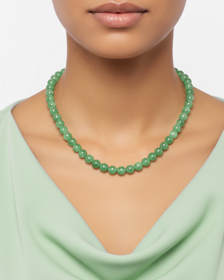 Women's necklace, jade stone WNEC188GN