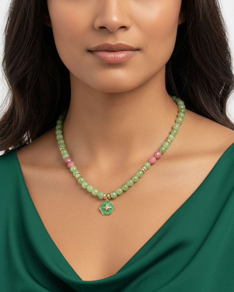 Aventurine and rhodochrosite WNEC321GN