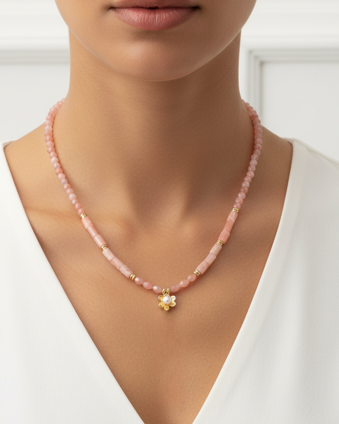 Elegant Natural Stone Necklace WNEC295PK
