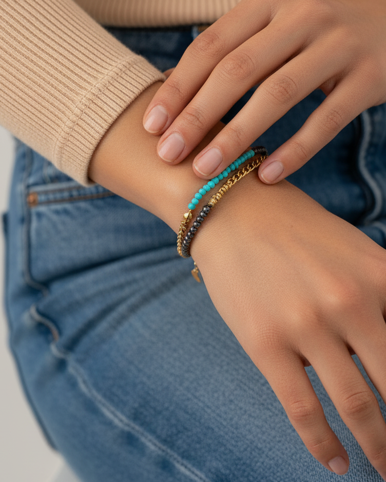 Elegant Double Layered Bracelet WBRA173MC