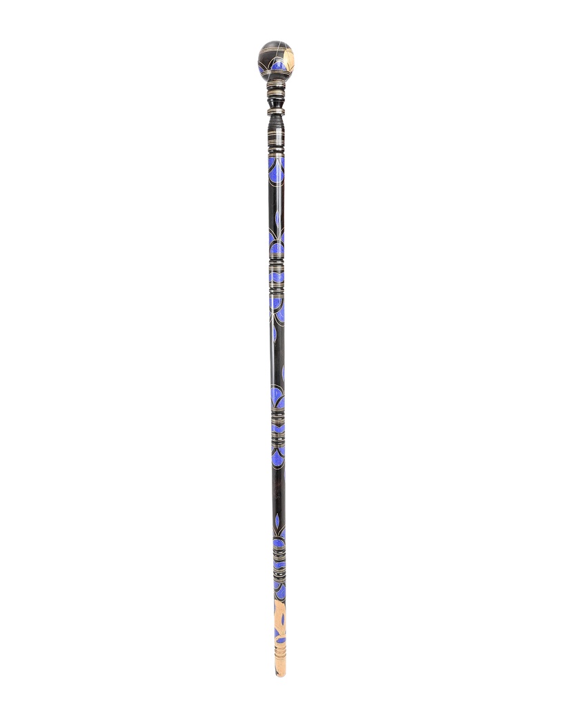 Ebanus wood crutch with lapis lazuli CAN994