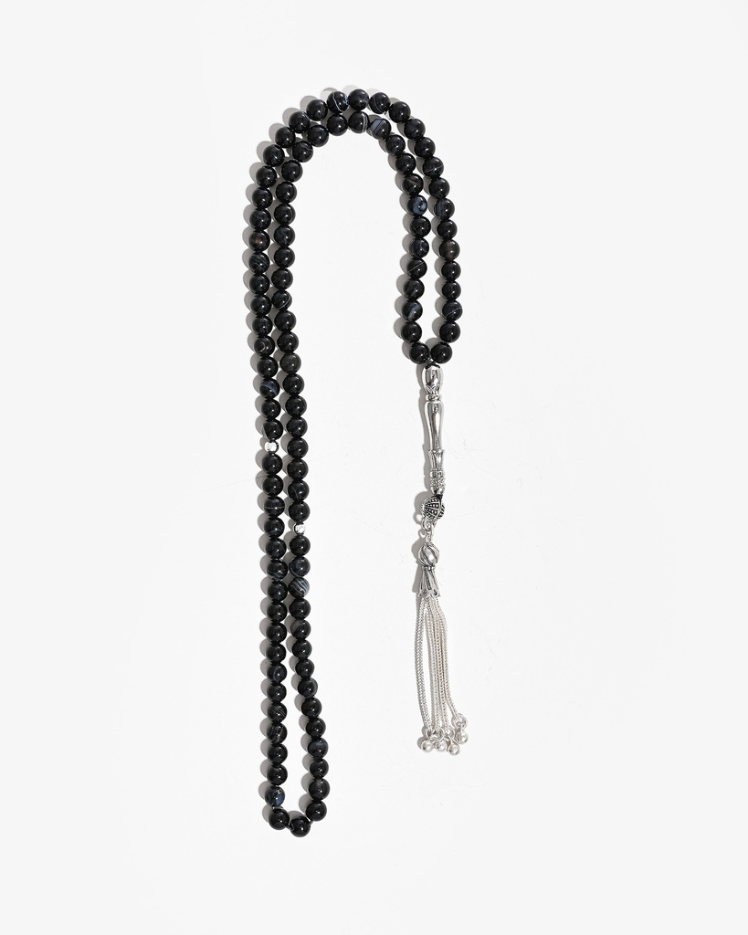 Black Agate Rosary with Veins ROS5500BK