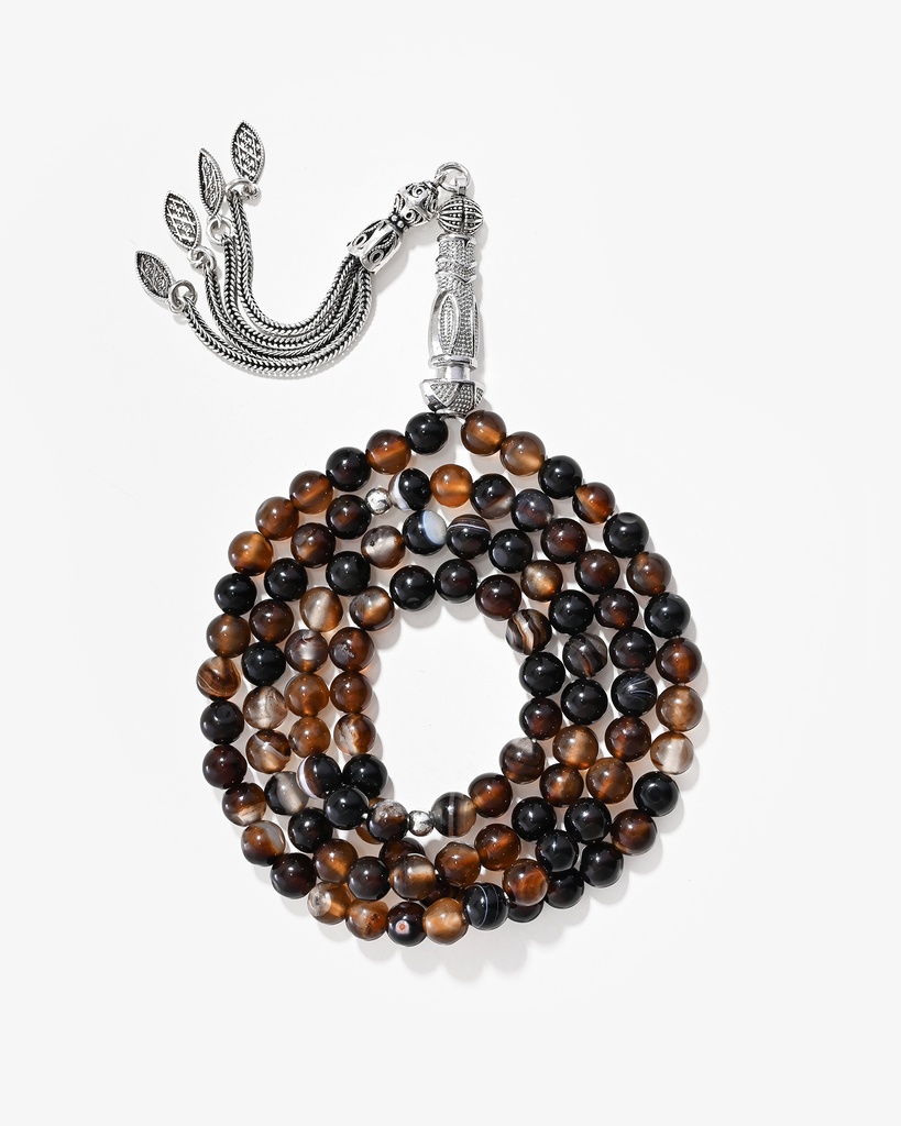 Brown Agate Rosary with Veins ROS5502BN