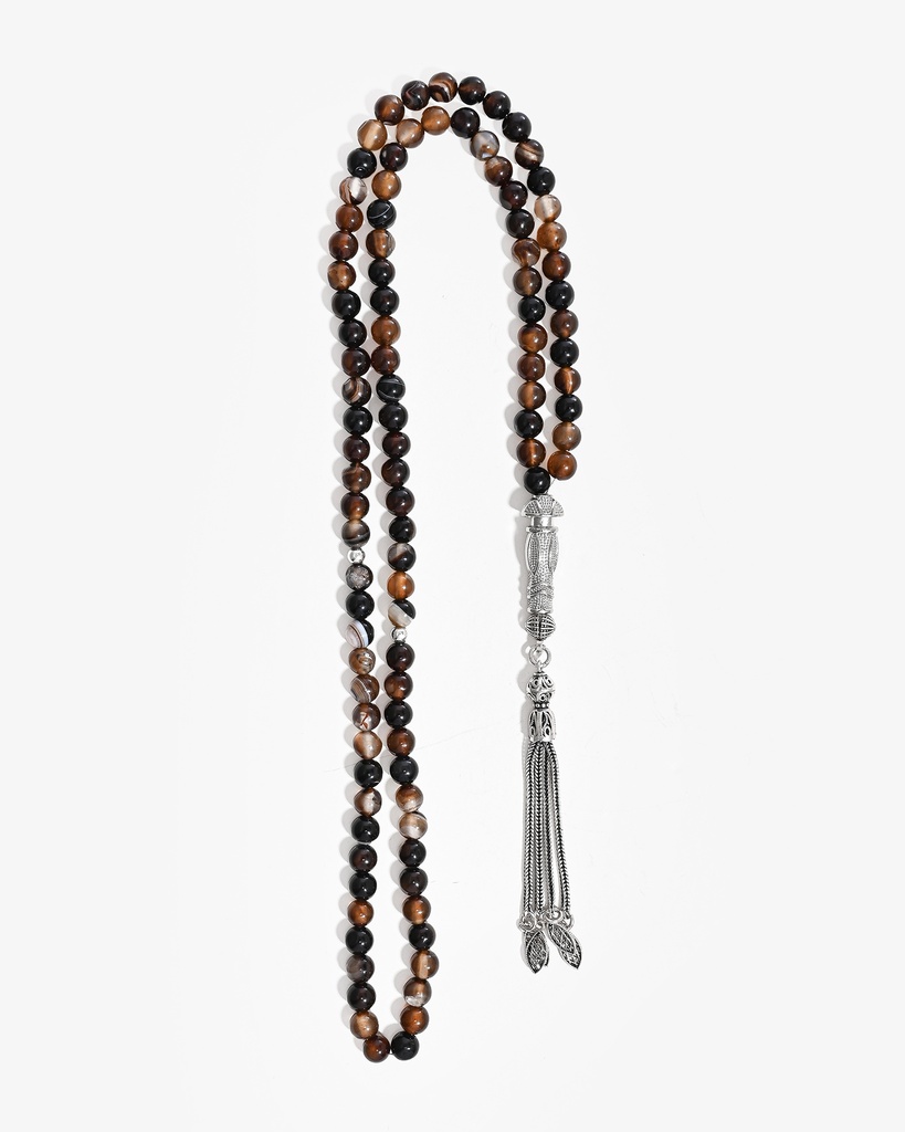 Brown Agate Rosary with Veins ROS5502BN