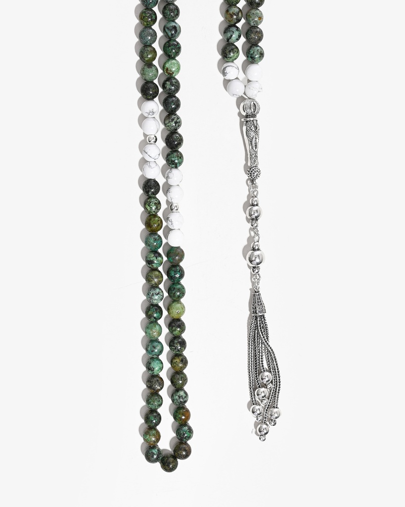  Turquoise and Howlite Mixed Rosary ROS5504MC