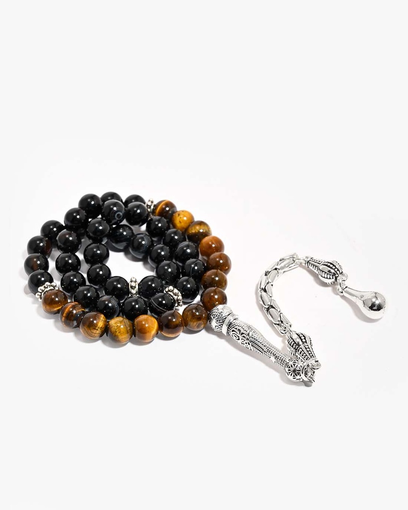 Tiger's Eye and Agate Stone Rosary ROS5488MC