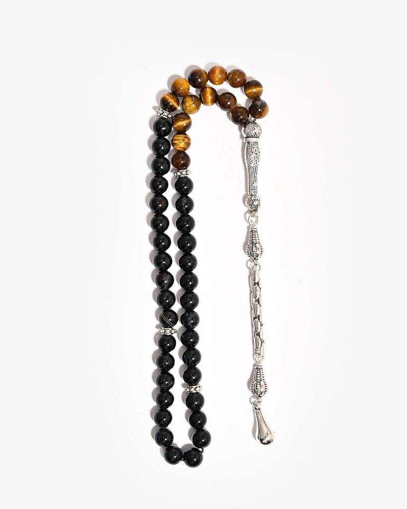 Tiger's Eye and Agate Stone Rosary ROS5488MC