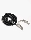 Black Agate Veined Rosary ROS5493BK