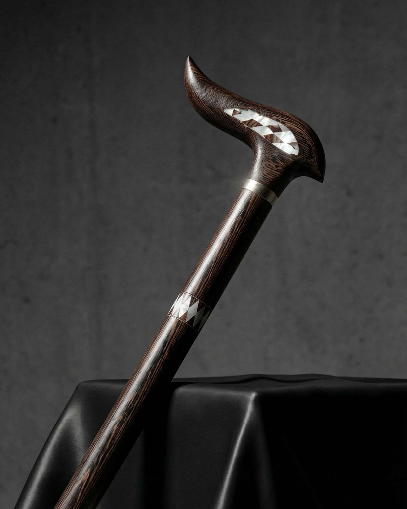 عصا عكاز فينجي صدف طبيعي فاخر