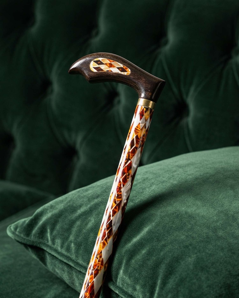 عصا عكاز فينجي مزين بصدف صناعي