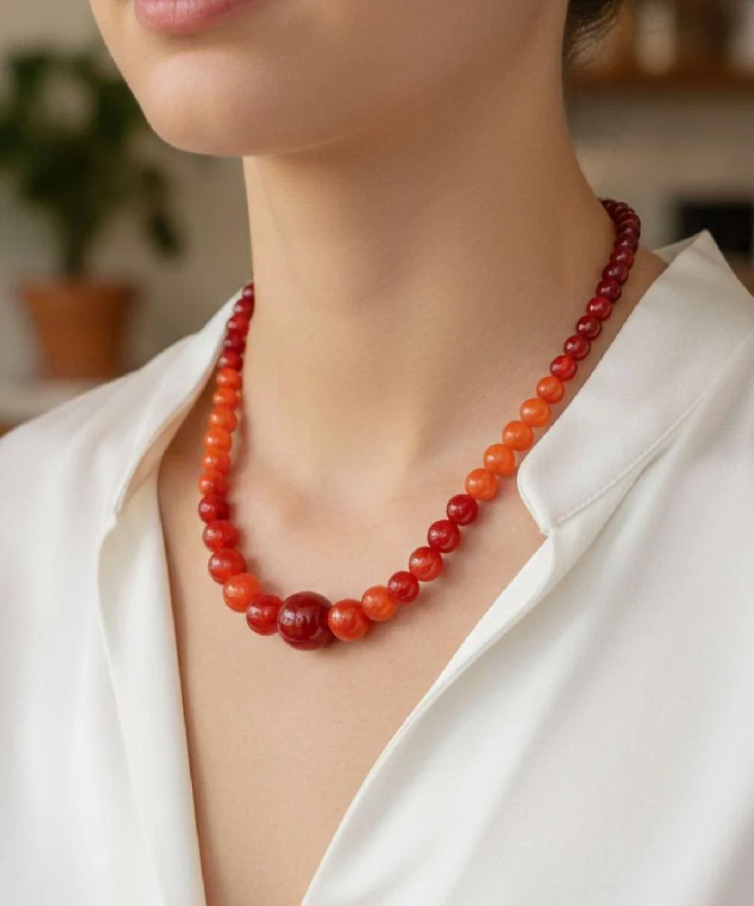 Women's necklace, agate stone WNEC166HV
