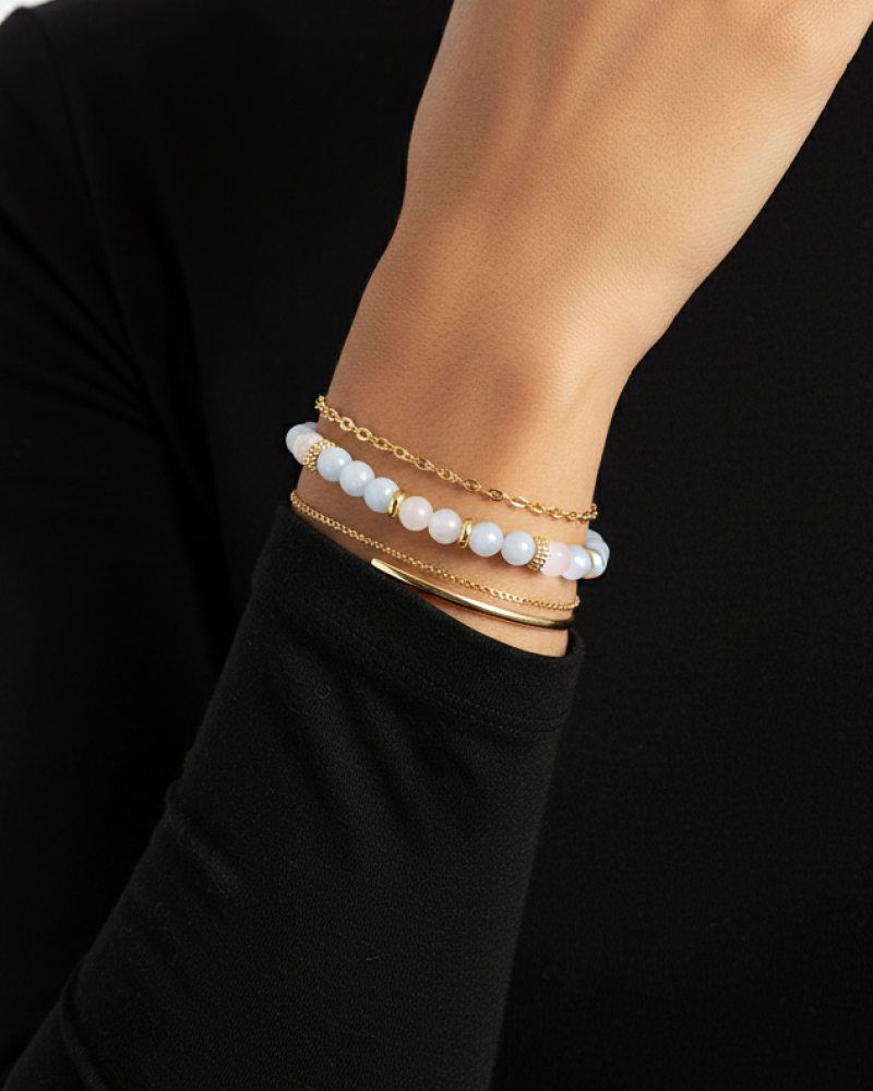 Peridot and jade bracelet WBRA207MC