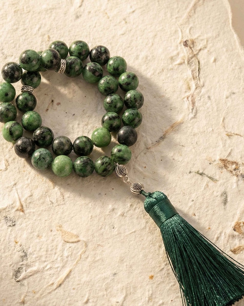 سبحة بحجر كريم طبيعي روبي زوسيت