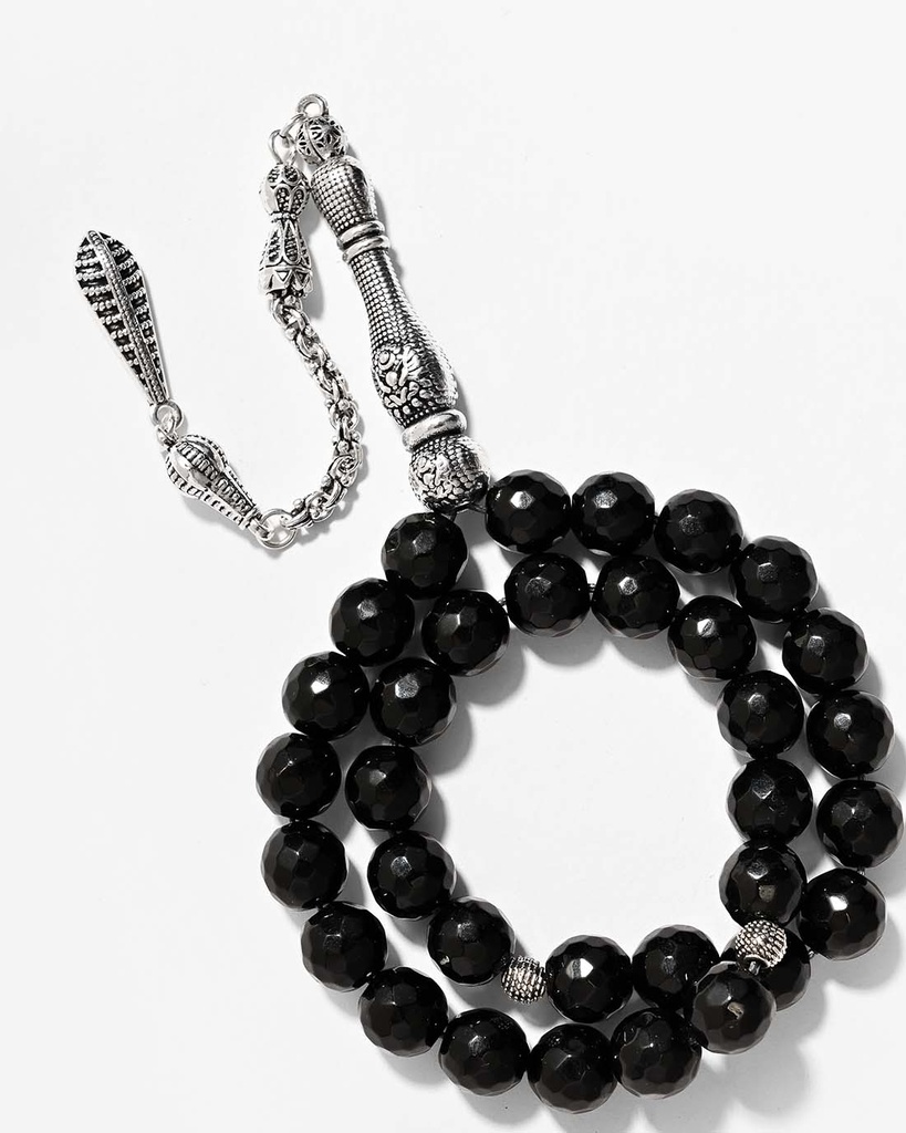 Black onyx stone rosary ROS3098BK