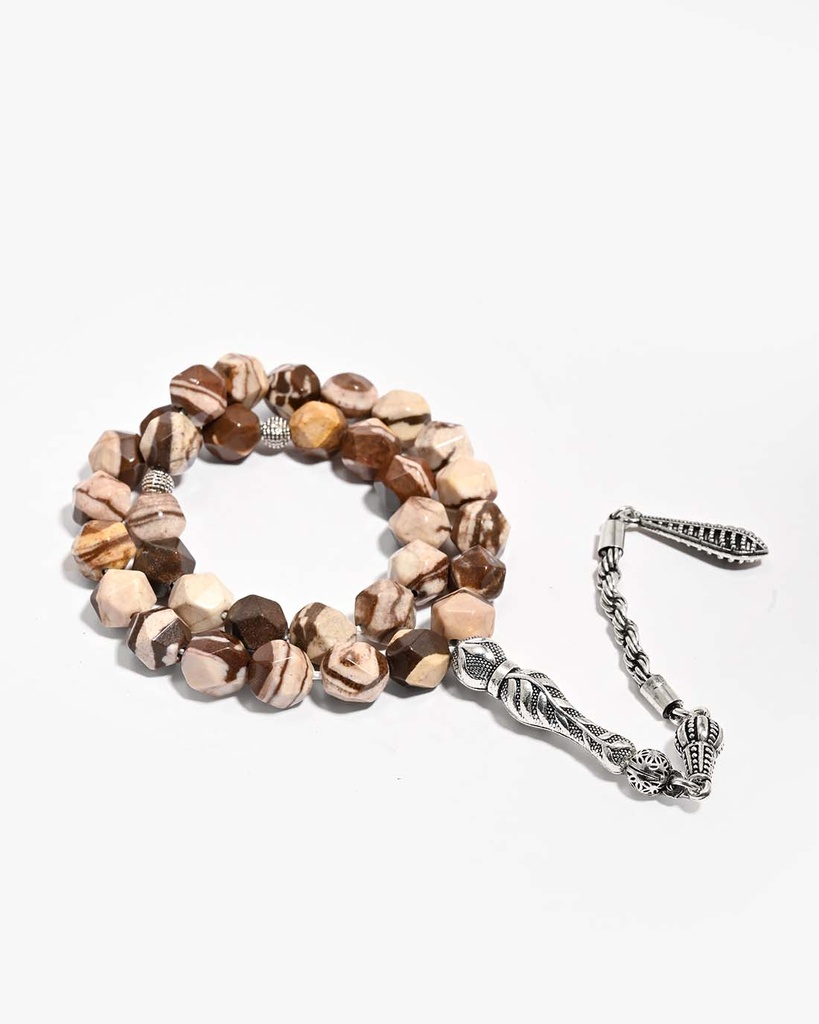 Brown zebra stone rosary ROS5551BN