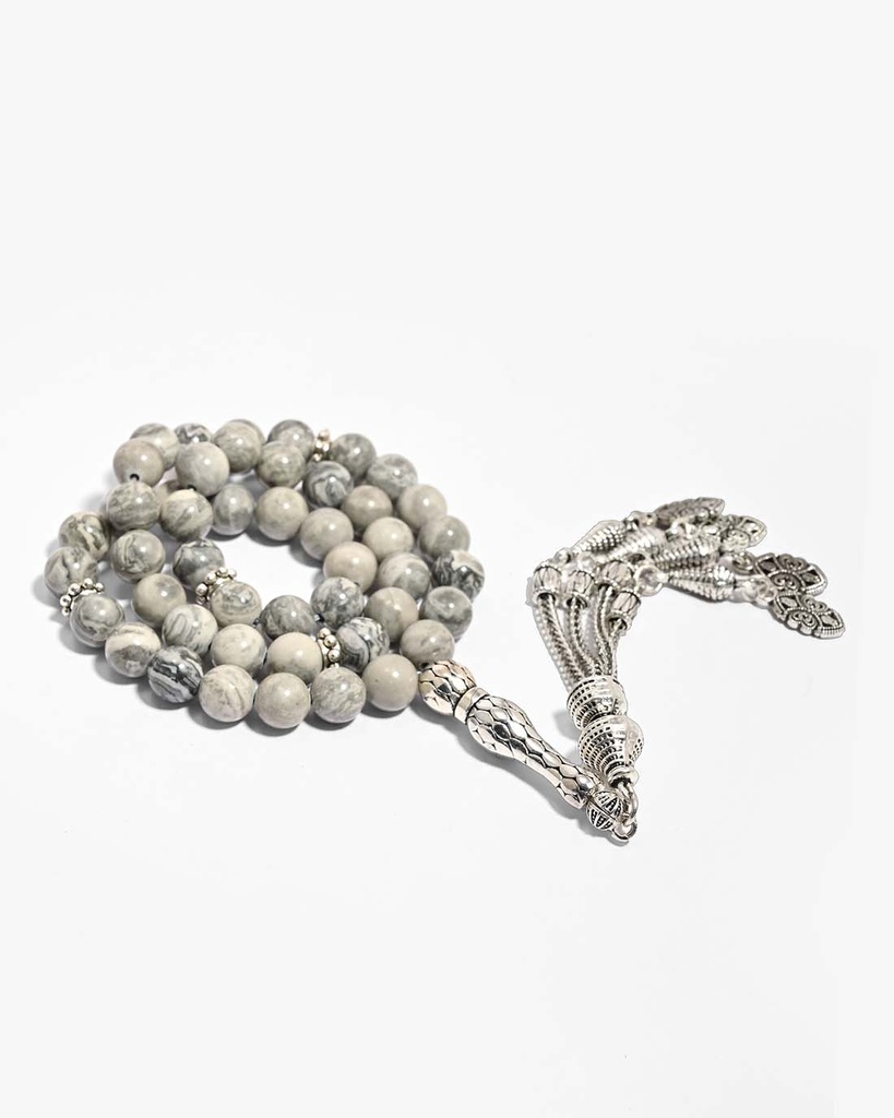 Gray jasper stone rosary ROS5539GY