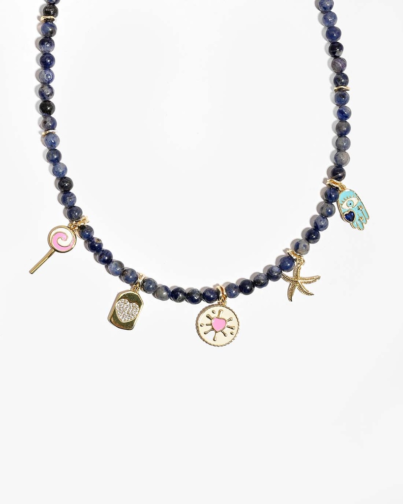 سلسلة نسائي سوداليت طبيعي أزرق داكن فاخر