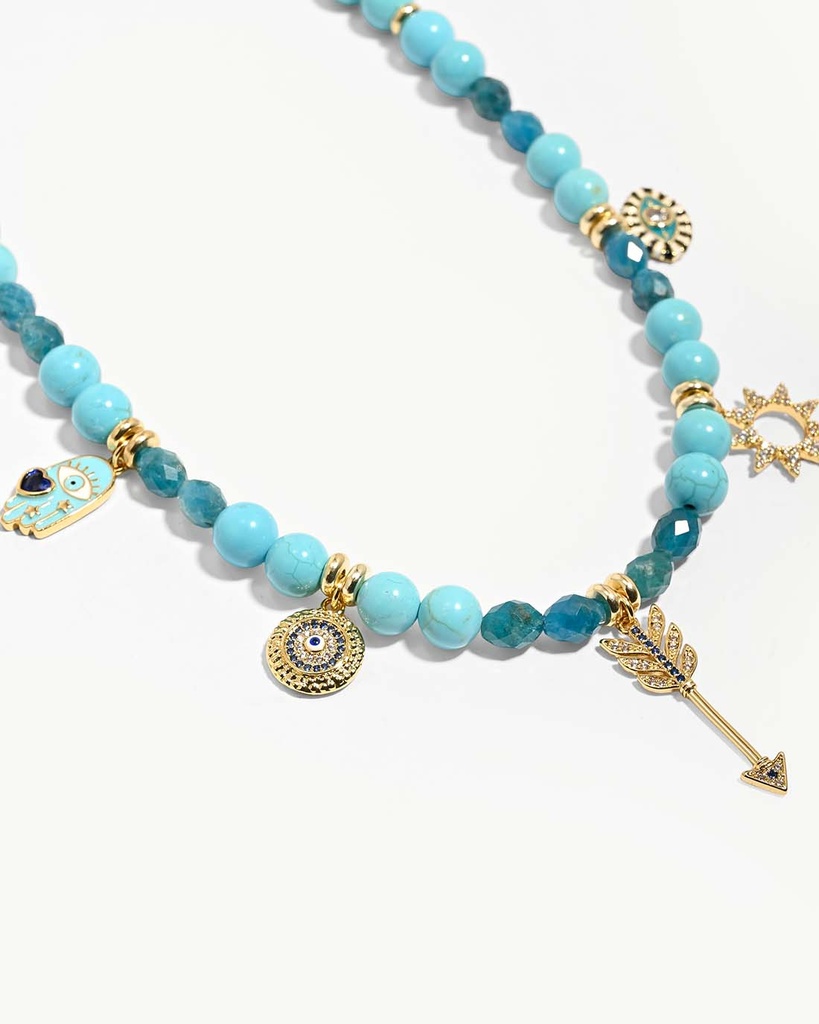 Turquoise and apatite stones WNEC339LL