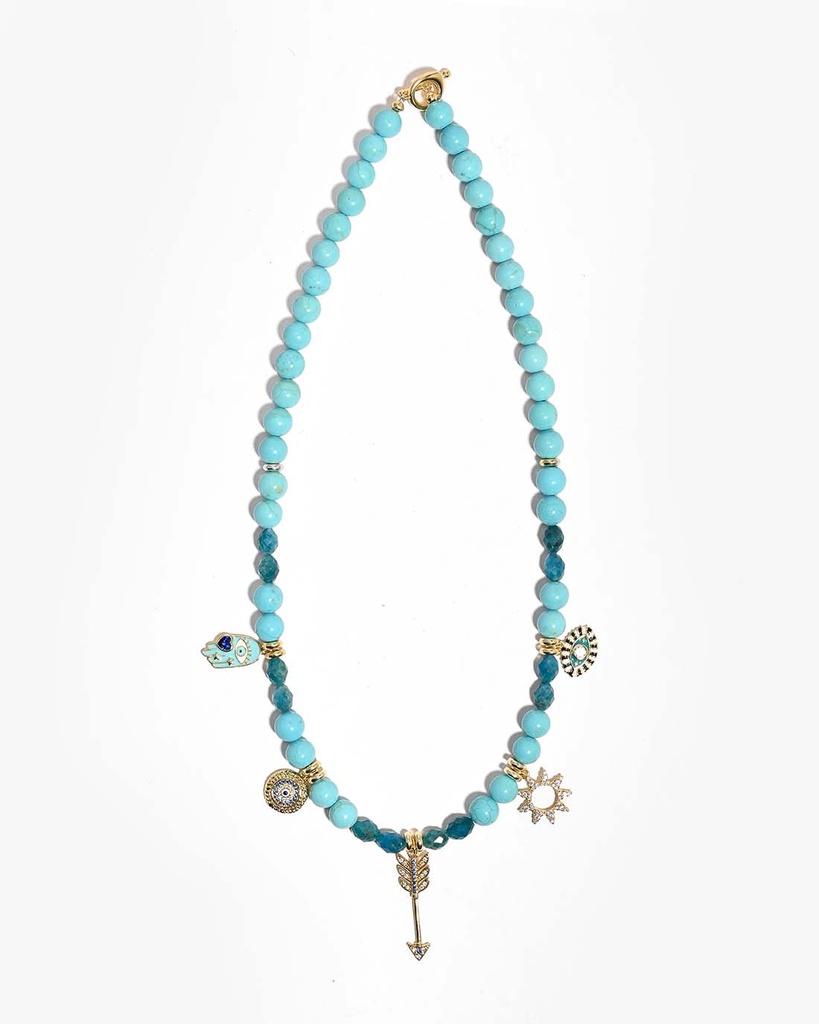 Turquoise and apatite stones WNEC339LL