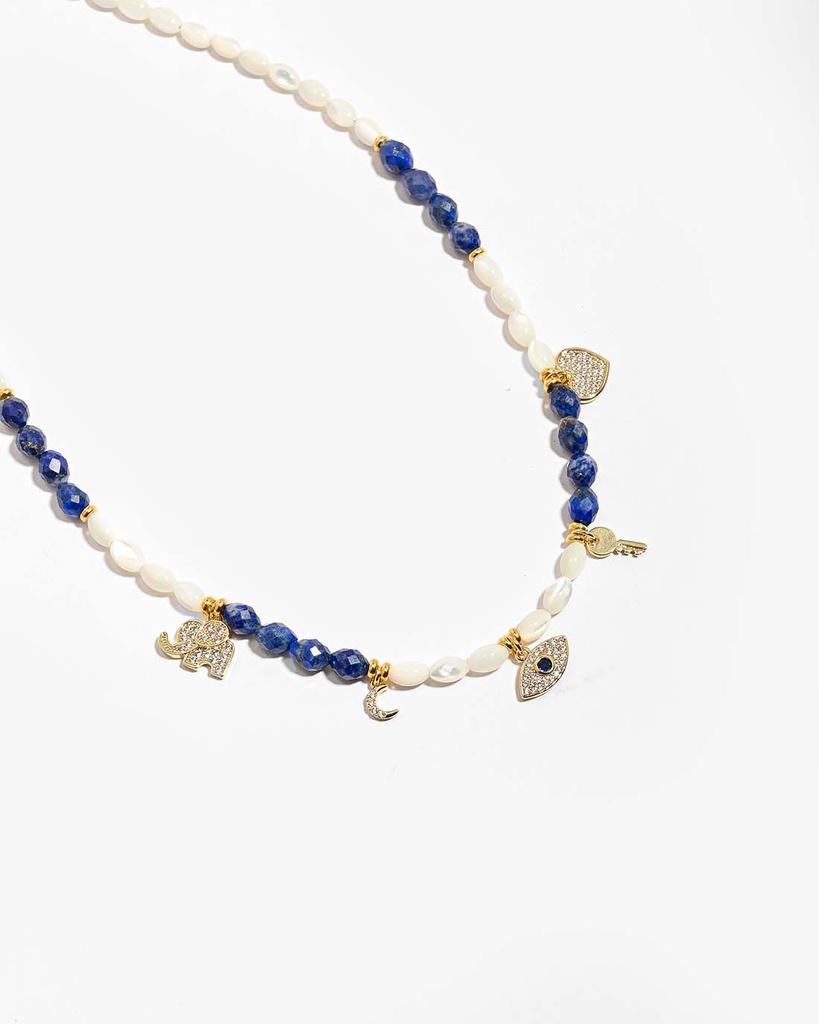 Lapis Lazuli and Shell Necklace WNEC329MC